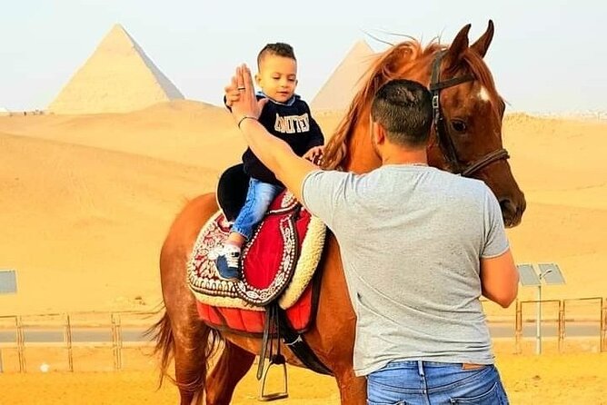 Arabian Nights immersion Pyramids Horse,camel Ride,Bedouin Tea - Riding an Arabian horse above Giza