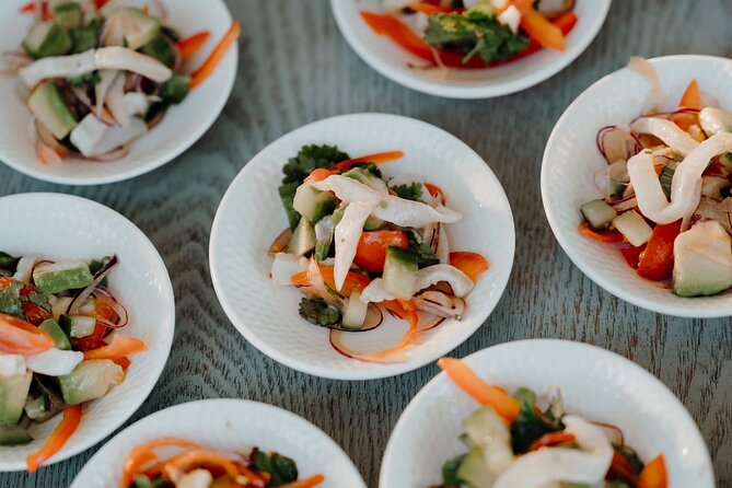 Boab and Myrtle Chandon High Tea in Broome - Pearl meat ceviche brings the coast to the table