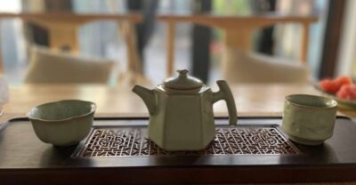 Chinese Tea ceremony in Beijing Hutong courtyard