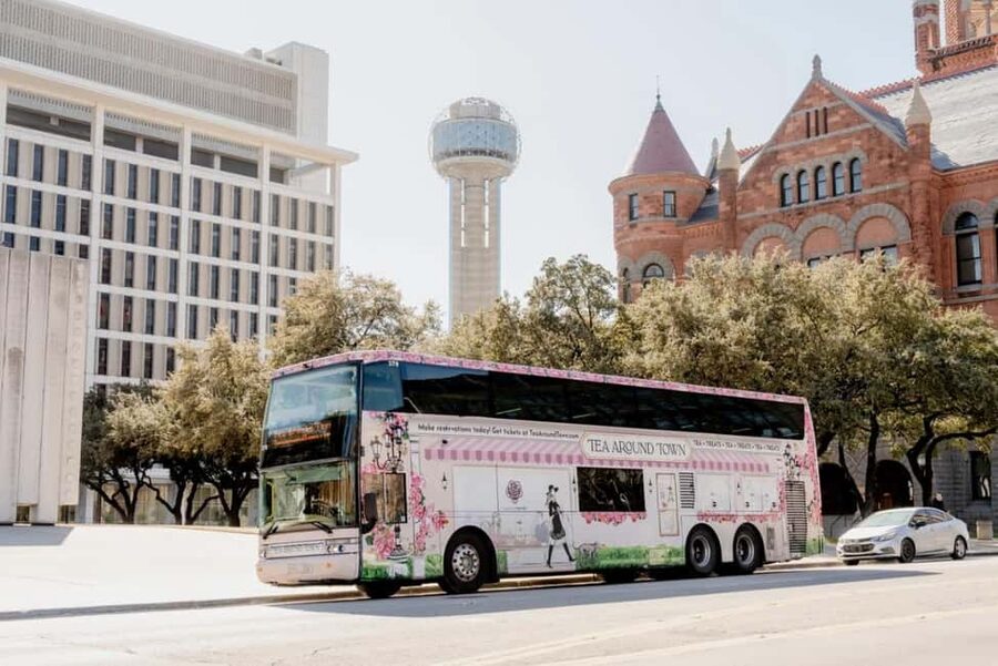 Dallas: Tea Around Town Bus Tour with Treats - Tea and Dallas sightseeing in one 90-minute ride