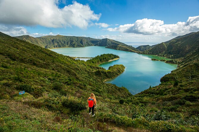 Furnas Volcano, Lake, Geysers, Tea Plantation and Terra Nostra - Furnas Lake shows the quiet side of the volcano