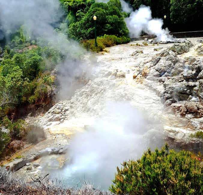 Furnas: Volcano Wonders, Tea Plantation & Waterfall Tour - The return through Vila Franca do Campo