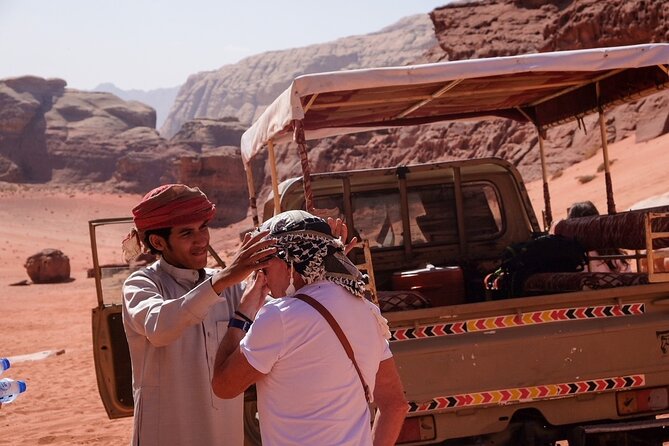 Half day Jeep Tour in Wadi Rum incl. water and Bedouin tea - Red Sand Dune Views and Tea
