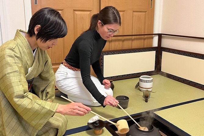 Japanese Tea Ceremony at Private Home in Yokohama, suburban Tokyo - Making and drinking your own matcha