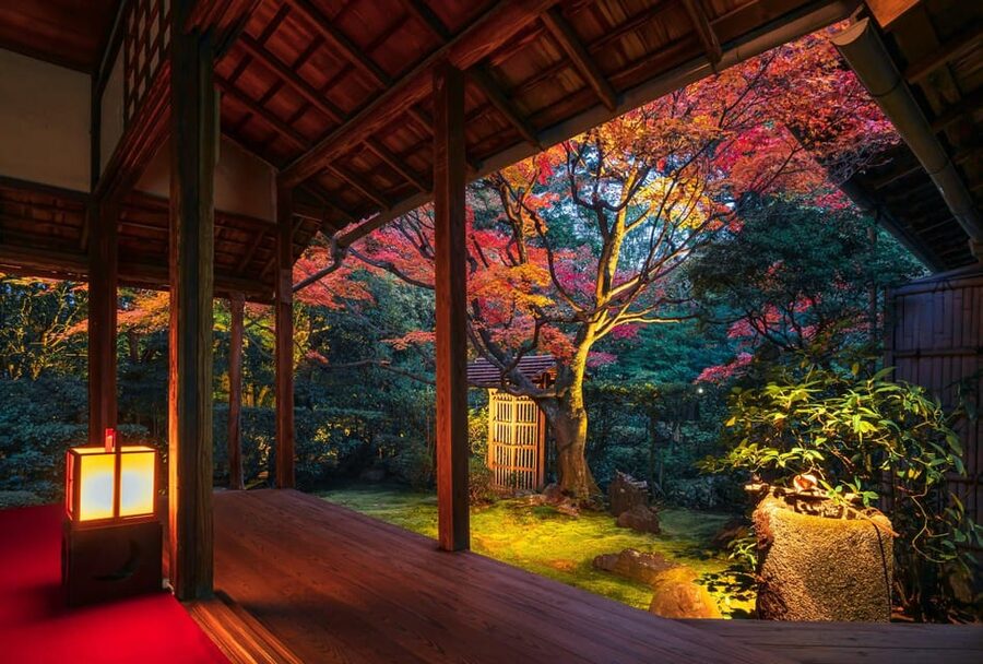 Kyoto: Nighttime Zen Meditation and Matcha Tea Experience - Four gardens under evening light