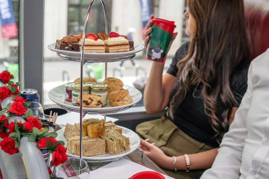 London: Afternoon Tea Bus Tour & London Eye Option - A tea room on wheels through central London