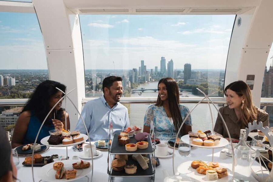 London: Afternoon Tea on the London Eye - Views from above the Thames