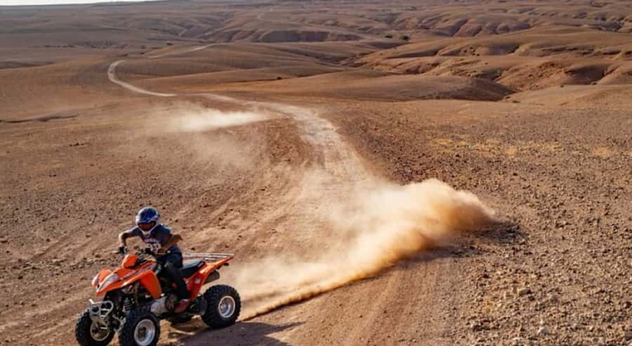 Marrakech: Agafay Desert Quad Bike, with Pool swim Lunch Tea - Lunch under shade or in the open air