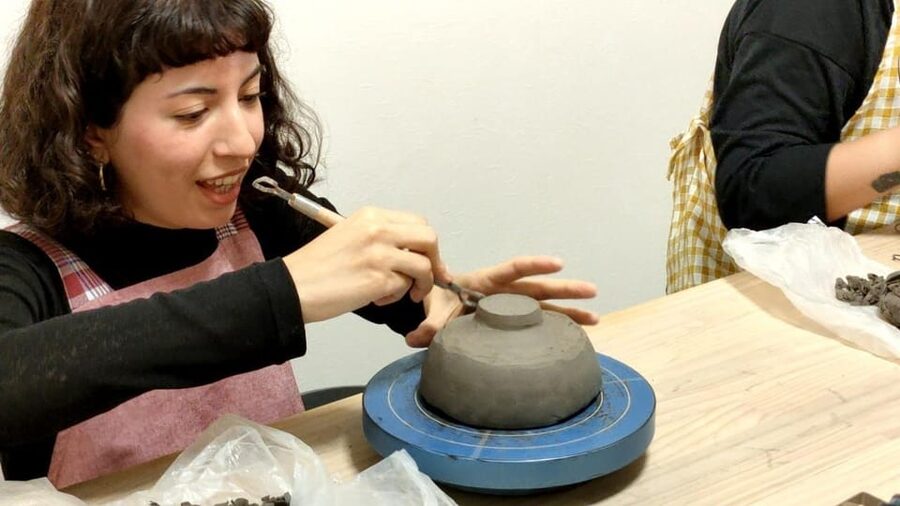 Matcha Tea Bowl Experience in Osaka - Carving your own bowl with the kurinuki method