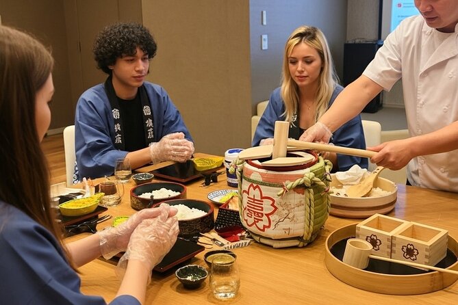 Tokyo Sushi Making Class : Sake Ceremony & Matcha Experience - Kagami-biraki begins with a group toast