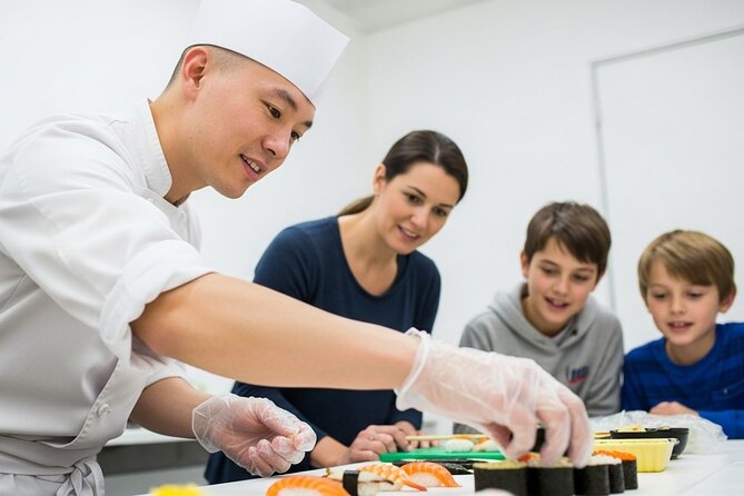 Tokyo Sushi Making Class : Sake Ceremony & Matcha Experience - Torched salmon mayo gunkan adds a modern Tokyo twist