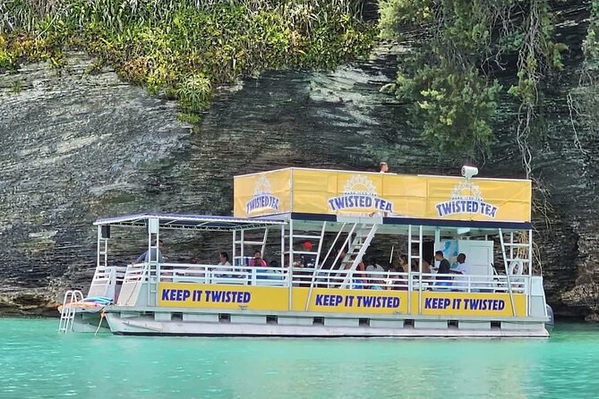 Twisted Tea Pontoon Party Boat in beautiful Bermuda - A Bermuda boat day built around your group