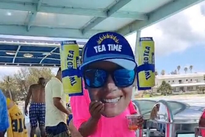 Twisted Tea Pontoon Party Boat in beautiful Bermuda - What the $1,200 price means for a private group