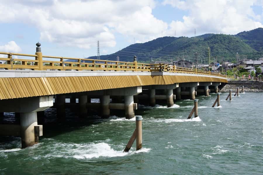 Uji: Green Tea Tour with Byodoin and Koshoji Temple Visits - Crossing the Uji River toward Byodoin