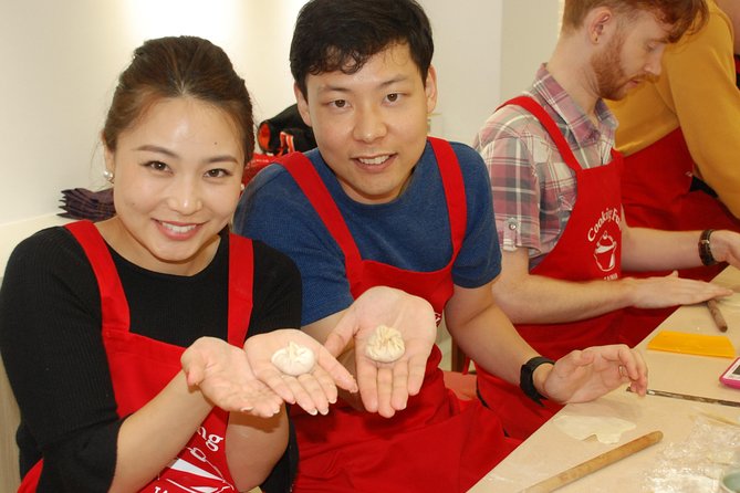 Xiao Long Bao, Chicken vermicelli with mushroom and sesame oil, Tofu strips salad, Bubble milk tea. Taiwan Traditional Delicacies Experience-A (Taipei Cooking Class) - Xiao Long Bao: the morning’s main challenge